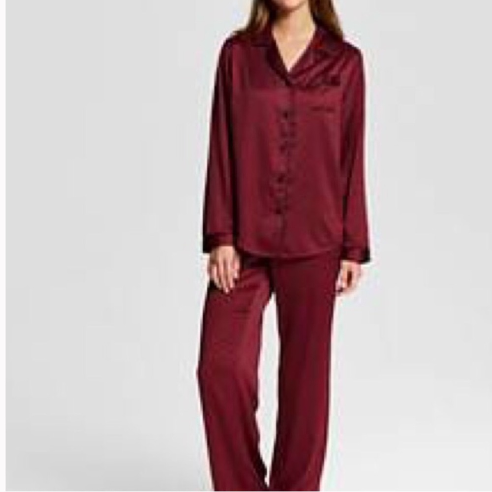 Women's Satin Collar Pant Pajama Set
